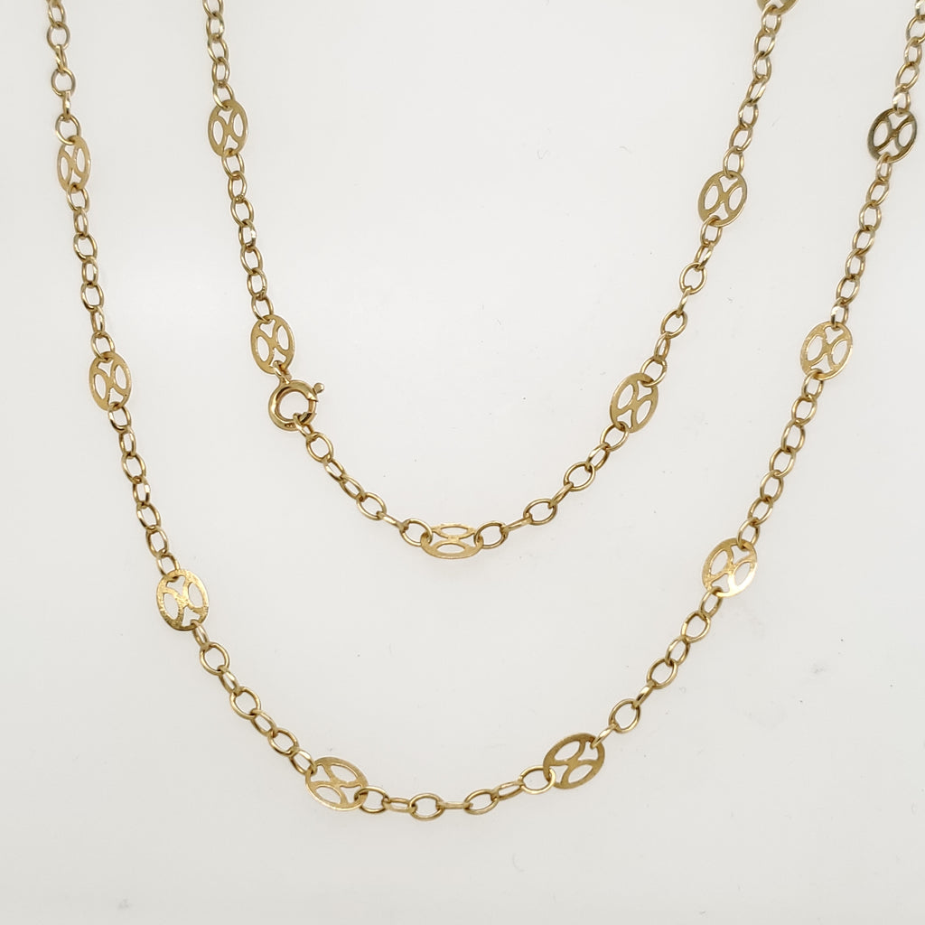 14kt Yellow Gold 30"" Station Chain Necklace