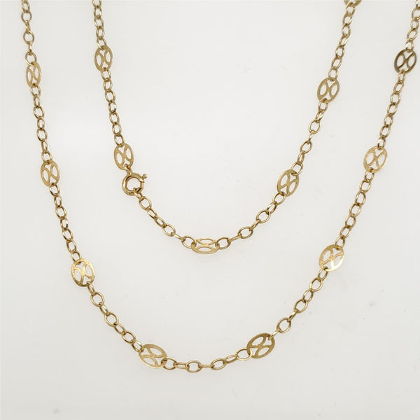 14kt Yellow Gold 30"" Station Chain Necklace