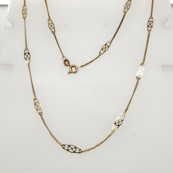 14kt Yellow Gold Station Necklace