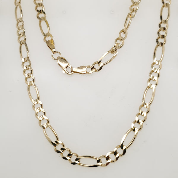 14kt Yellow Gold 24"" Figaro Chain Necklace