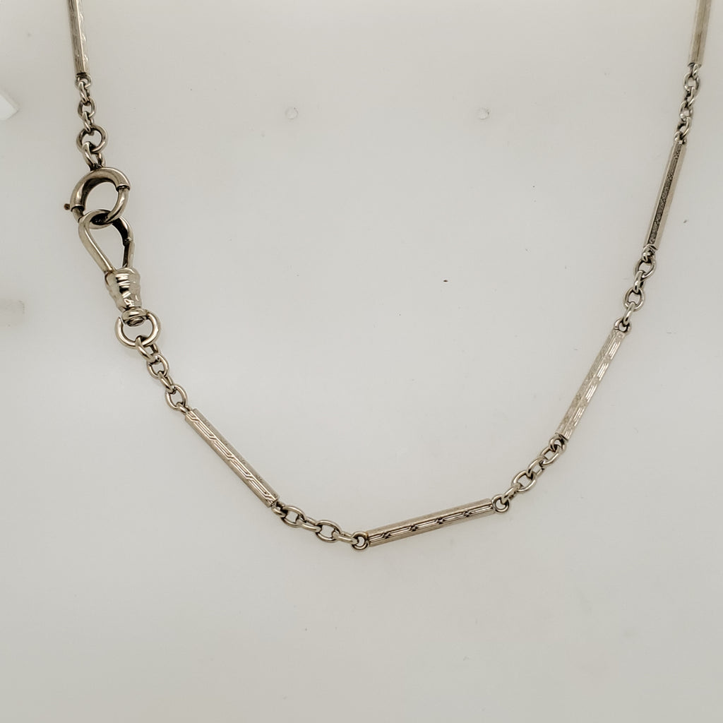 Art Deco 14kt White Gold Fancy Link Chain