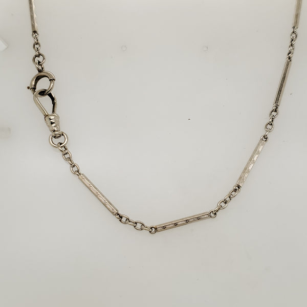Art Deco 14kt White Gold Fancy Link Chain