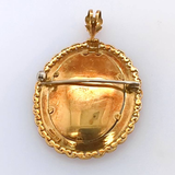 Italian 18kt Yellow Gold and Diamond Miniature Portrait Style Brooch/Pendant