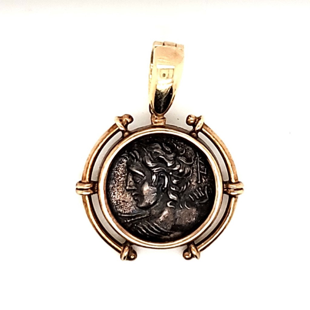 14kt Yellow Gold and Silver Coin Pendant