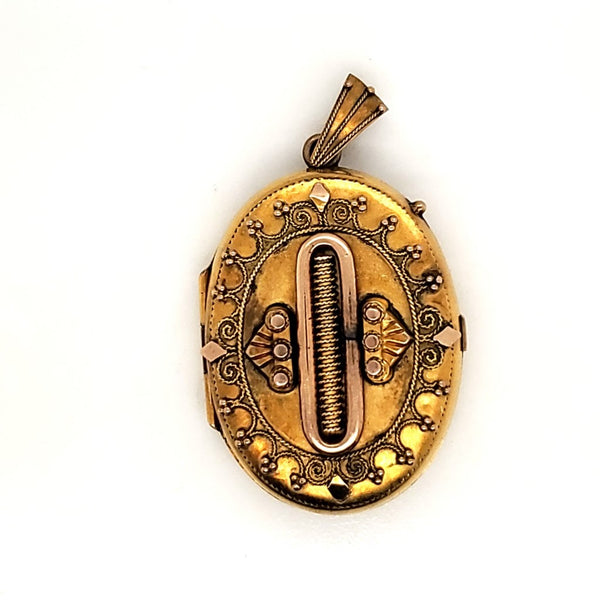 Victorian Etruscan Revival Gold Locket