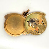 Art Nouveau 18Kt Yellow Gold Enamel And Diamond Locket