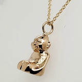 Vintage 14kt Yellow Gold Billiken Charm Necklace