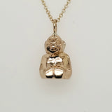 Vintage 14kt Yellow Gold Billiken Charm Necklace