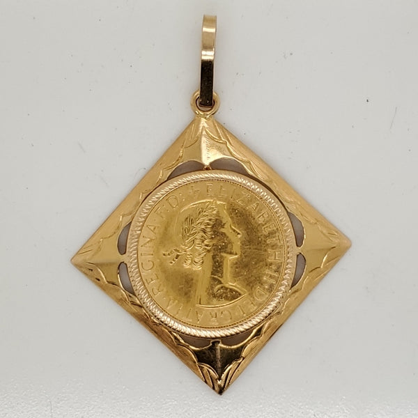 Vintage Yellow Gold English Half Sovereign Pendant