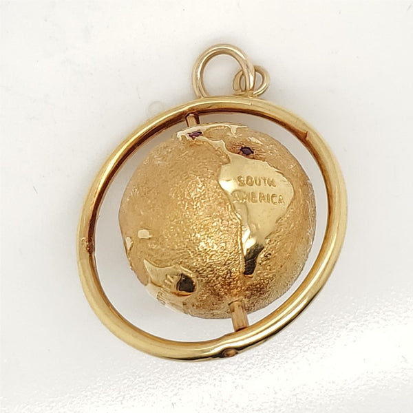 Vintage 18kt  Yellow Globe Pendant/harm