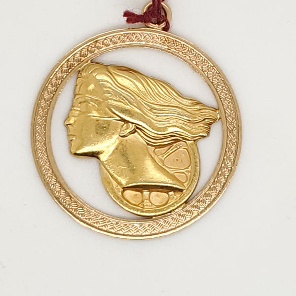 Vintage 18kt Yellow Gold  Lady Fortuna Charm