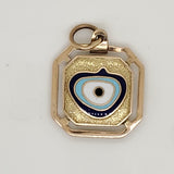 Vintage 14kt Yellow Gold Arabic Evil Eye Pendant
