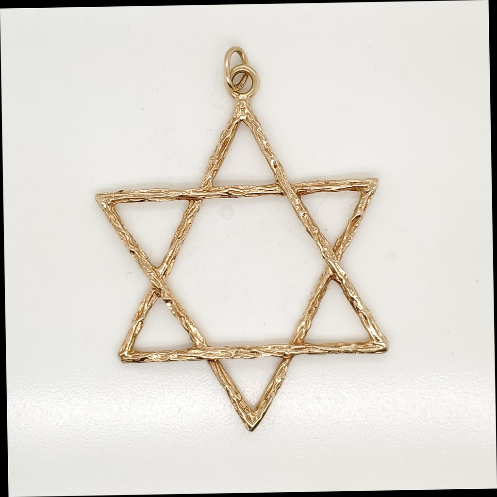 Vintage 14kt Yellow gold Star of David Pendant