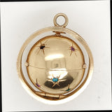 Vintage 14kt Yellow Gold and Gemstone Globe Locket