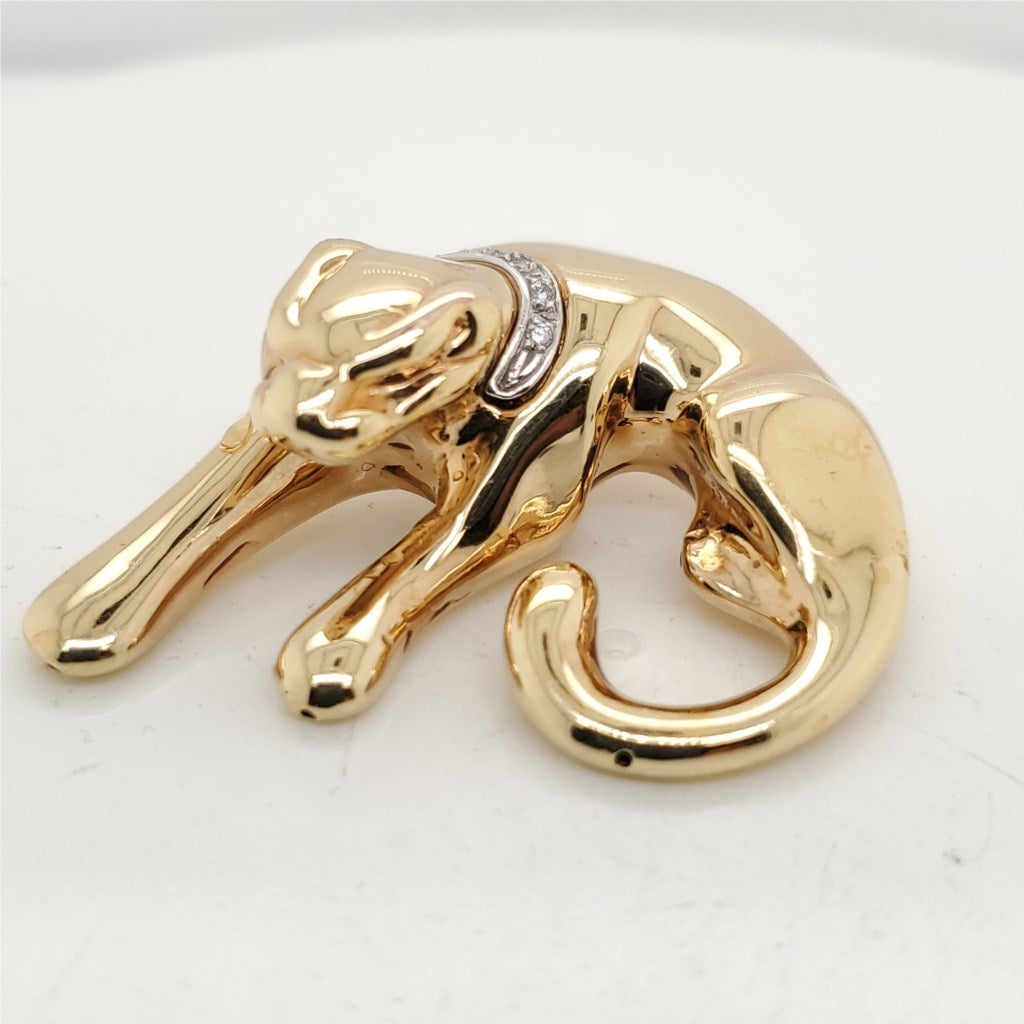 14kt Yellow Gold Panther Necklace Enhancer