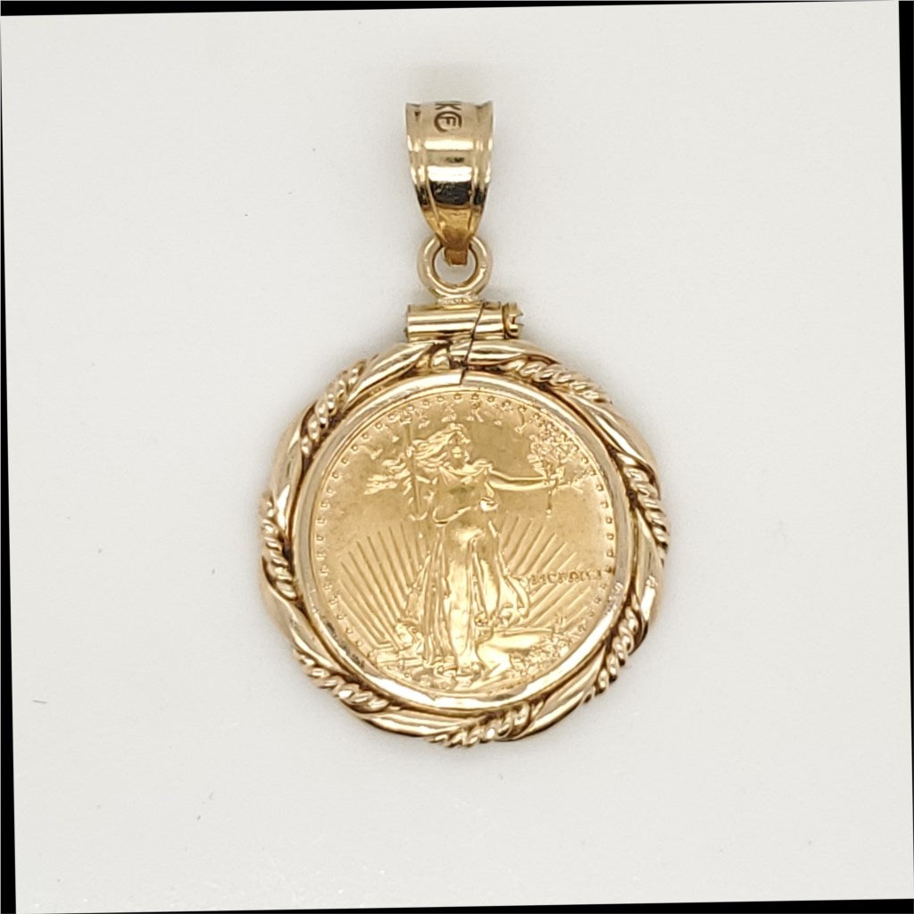 1/10 Ounce Gold Coin Pendant Necklace