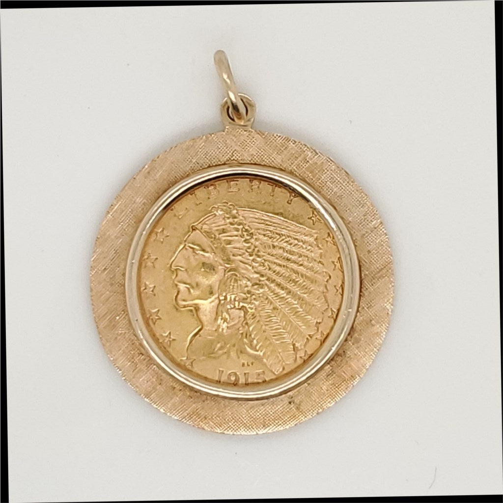 1915 US $2 1/2 Gold Coin Pendant