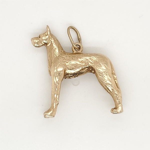 Vintage 14kt Yellow Gold Great Dane Dog Pendant