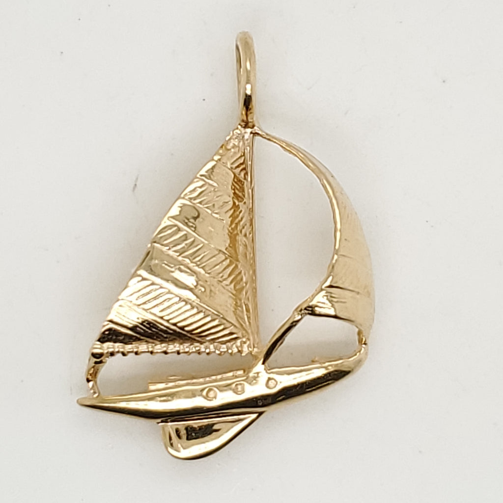 14kt Yellow Gold Sail Boat Pendant or Charm