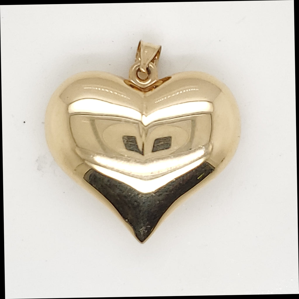 14kt Yellow Gold Puff Heart Pendant
