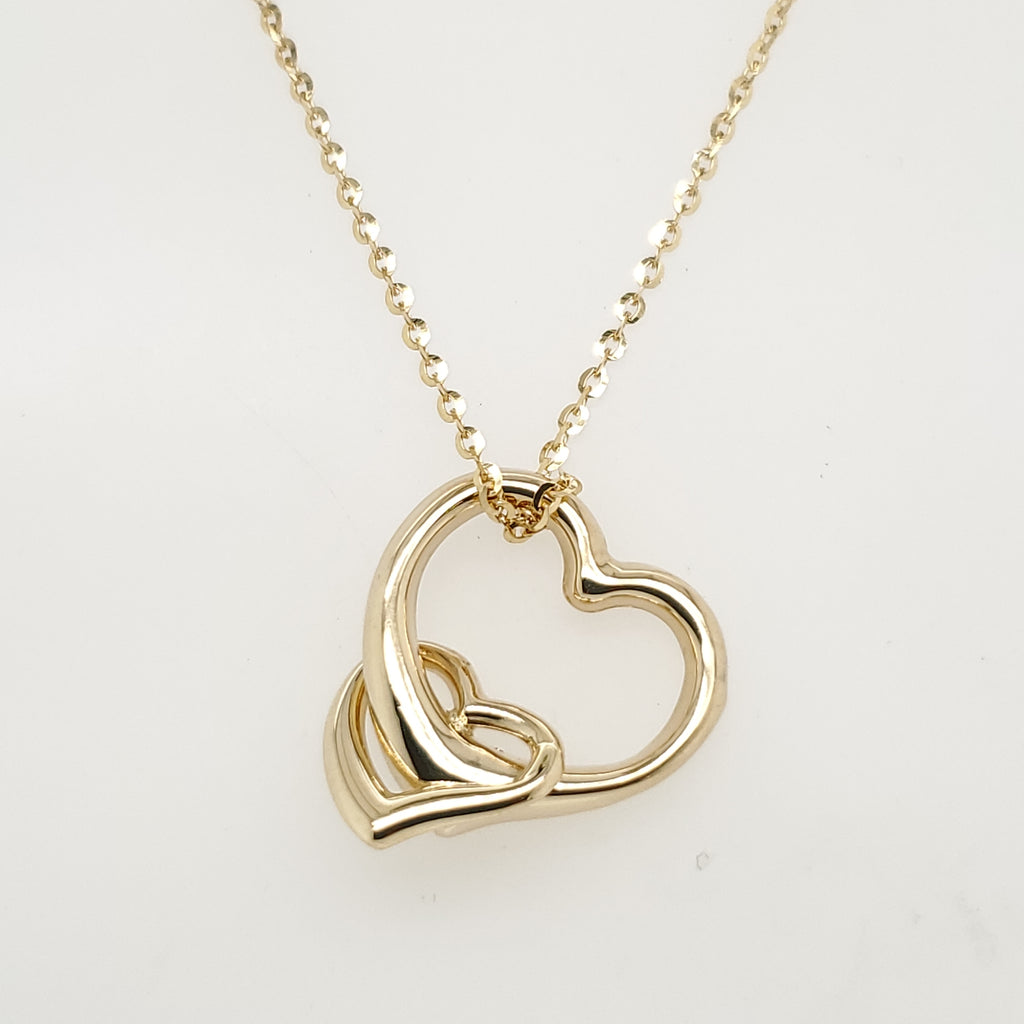 14kt Yellow Gold Double Heart Pendant