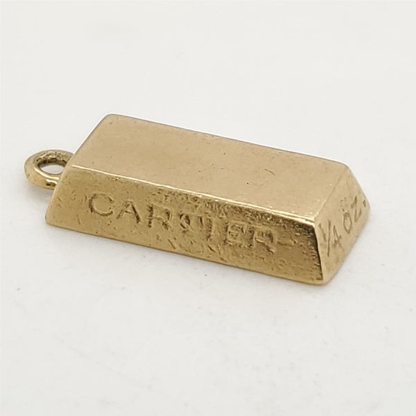 Vintage Cartier 18kt Yellow Gold 1/4 Ounce Ingot Pendant