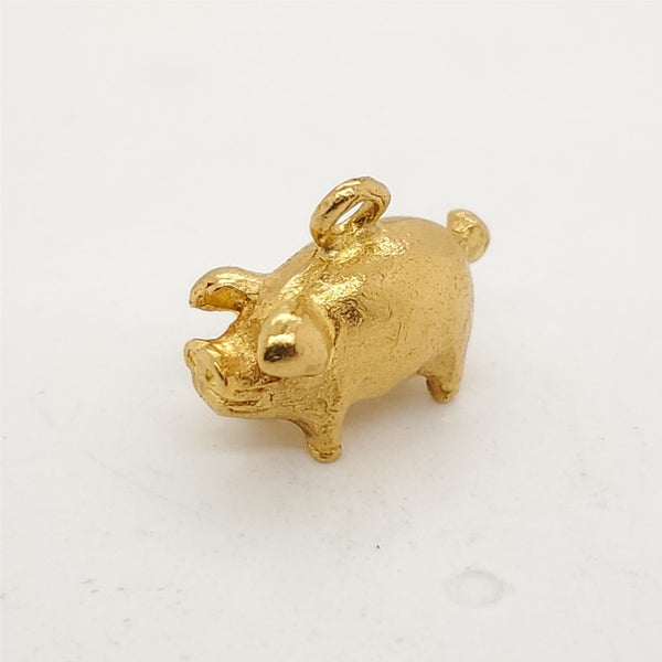 Vintage 24kt Yellow Gold Pig Charm/Pendant