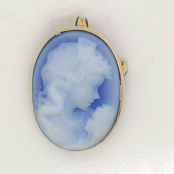 14Kt Yellow Gold  Jasperware Cameo Brooch/Pendant