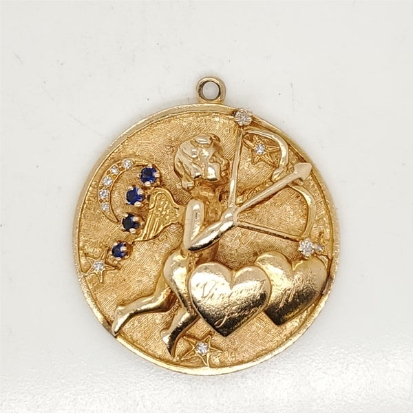 Vintage 14kt Yellow Gold Cupid Charm
