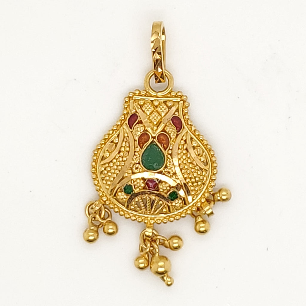 22kt Yellow Gold and Enamel Pendant