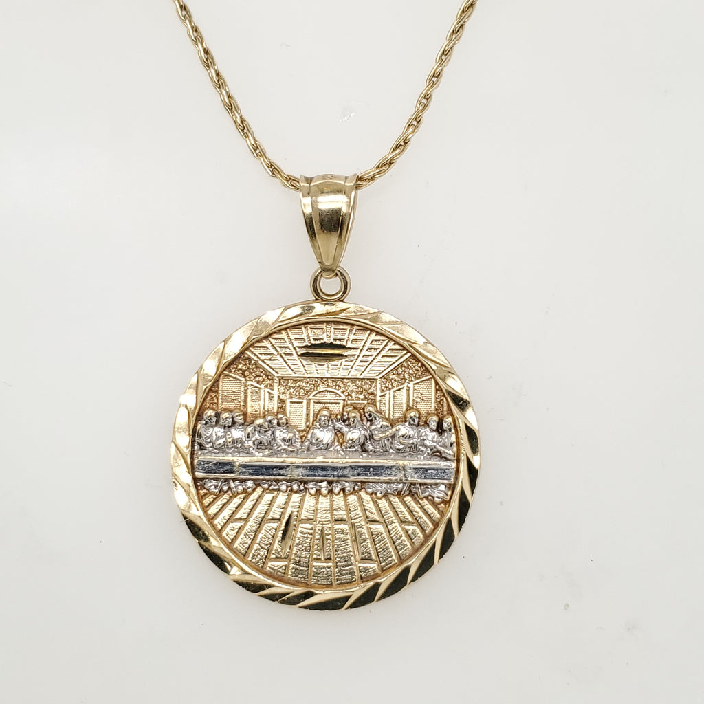 10kt Yellow Gold Last Supper Pendant on Chain