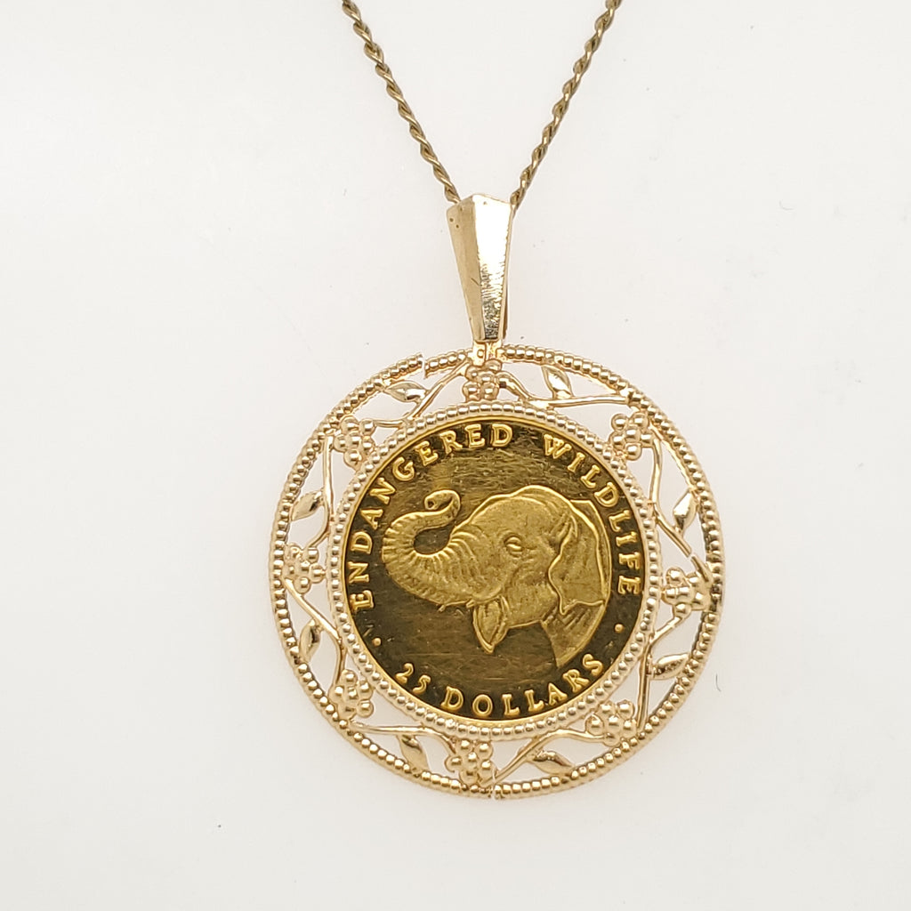 Cook Island Gold Coin Pendant Necklace