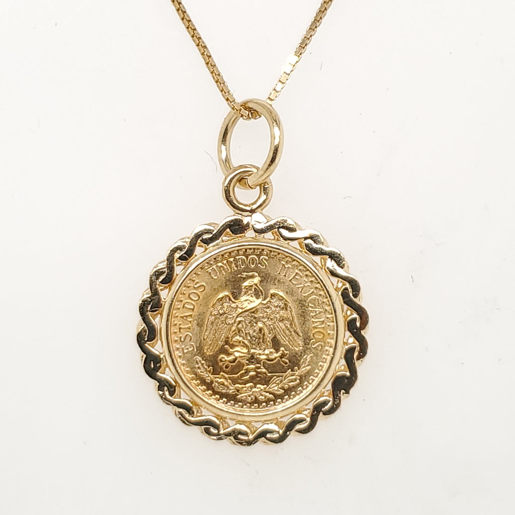 1945 Mexican Dos Pesos Gold Coin Pendant