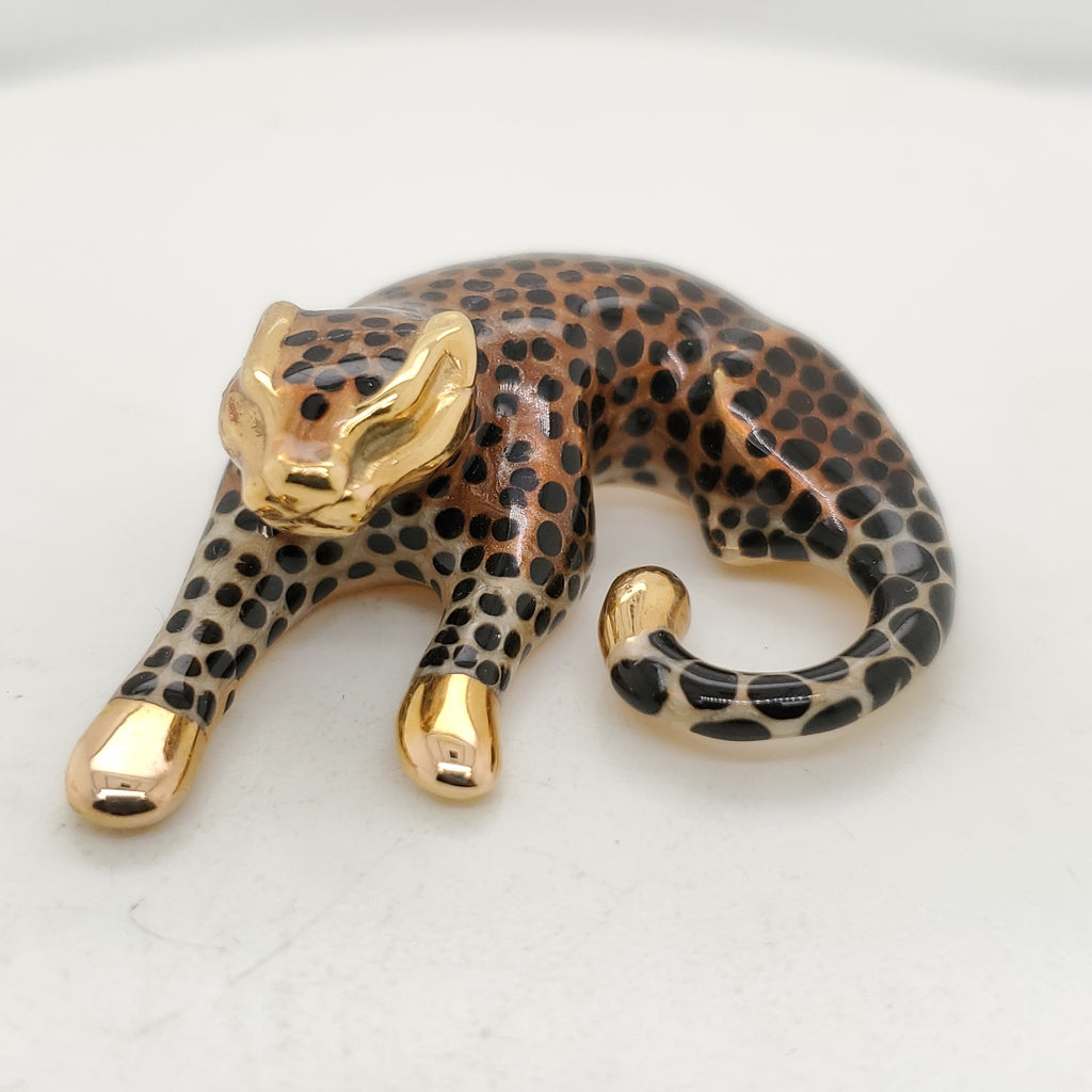 14kt Yellow Gold and Enamel Panther Necklace Enhancer