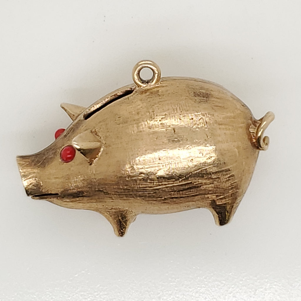 Vintage 14kt Yellow Gold Piggy Bank Charm