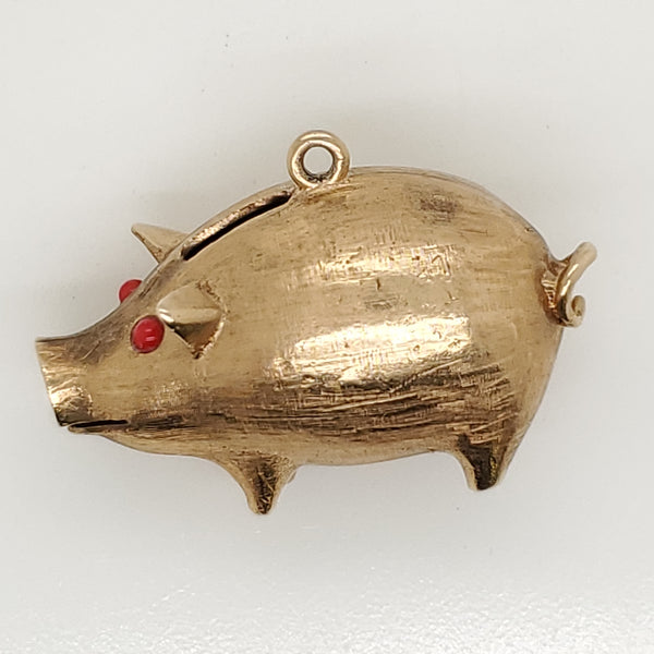 Vintage 14kt Yellow Gold Piggy Bank Charm