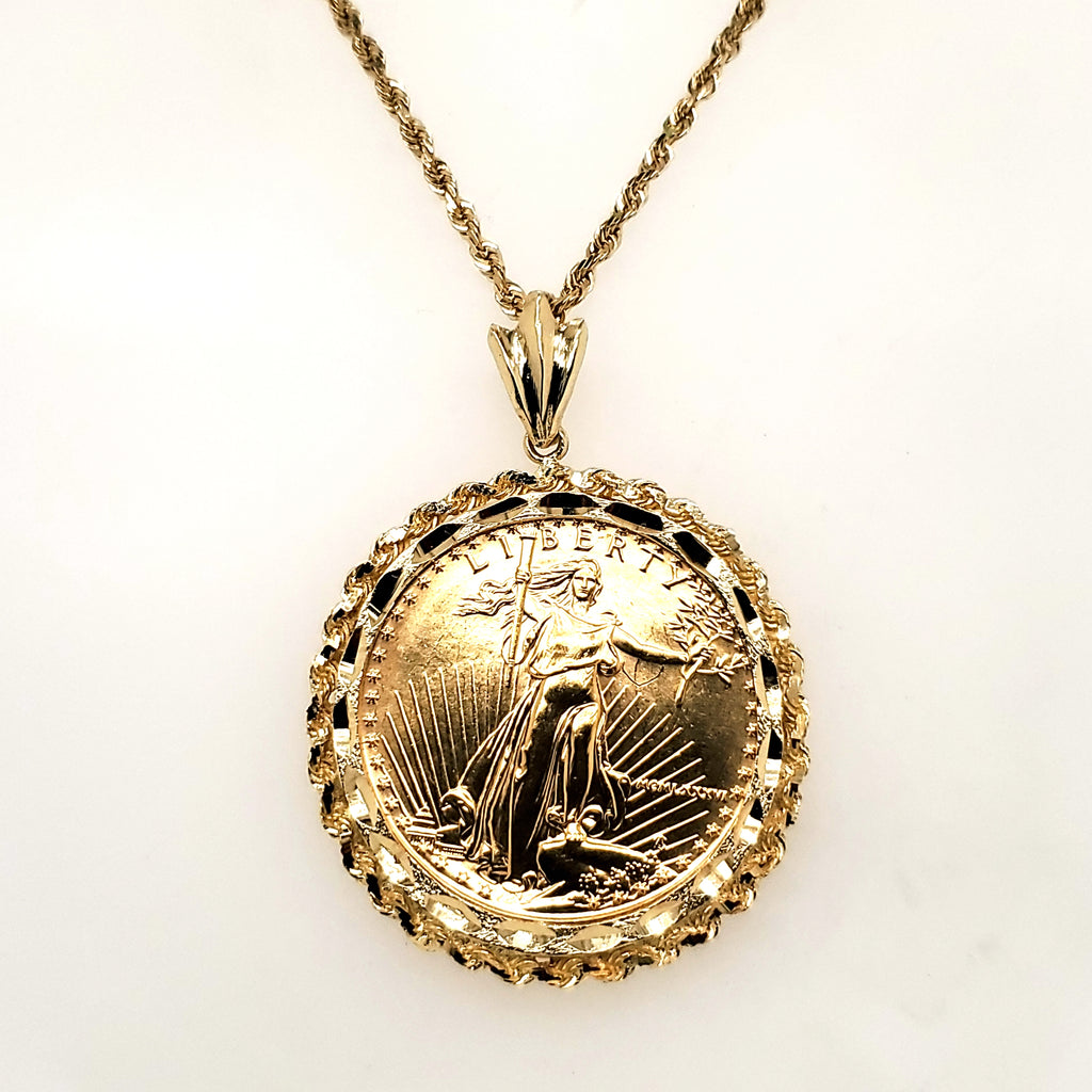1/2 Ounce Gold Coin Pendant Necklace