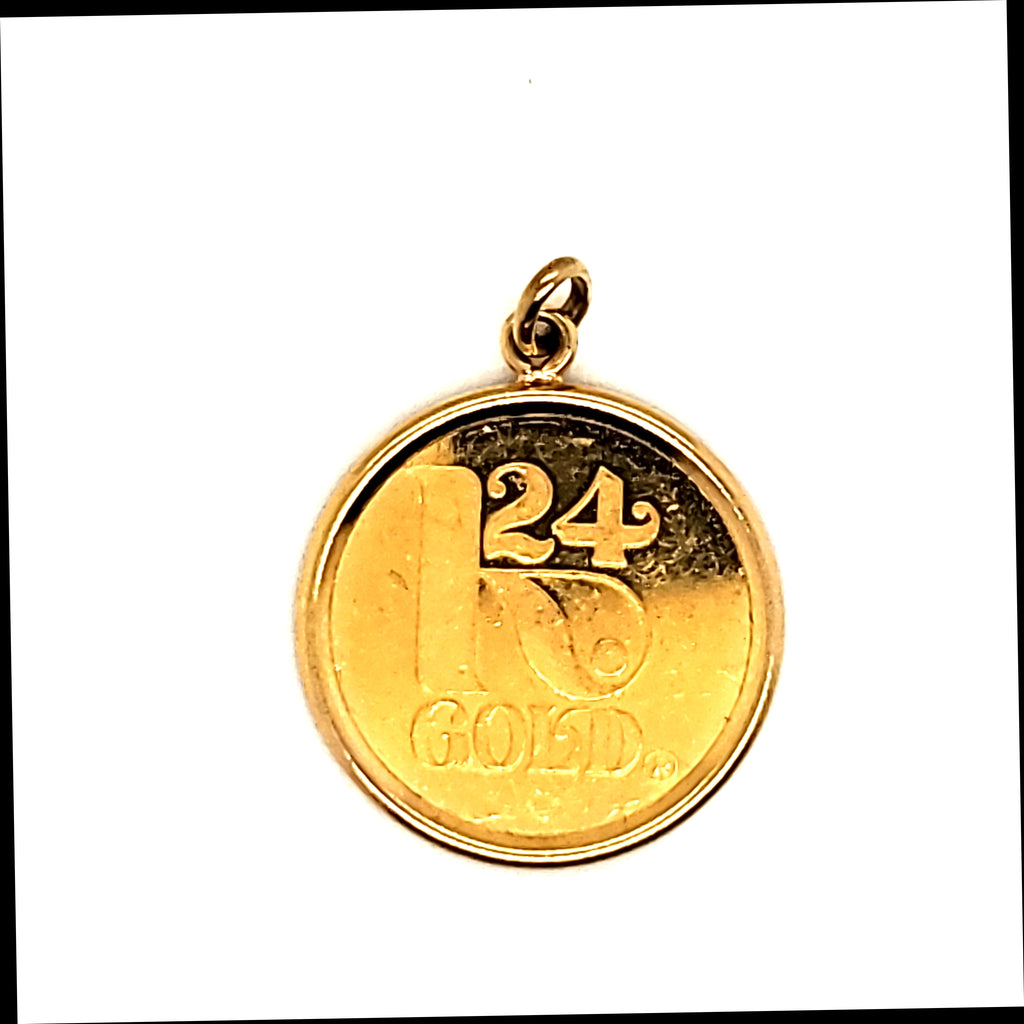 French Gold Coin Pendant