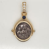 Ancient Roman Coin 14Kt Yellow Gold Pendant Necklace