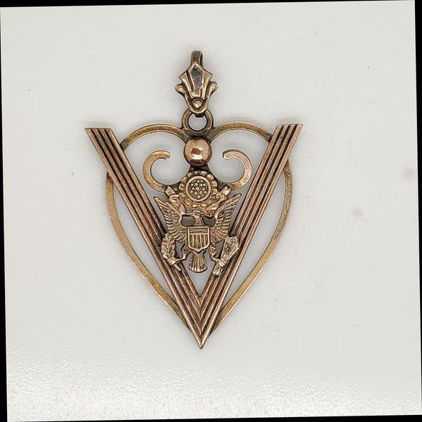 World War II 10kt Gold Victory Pendant