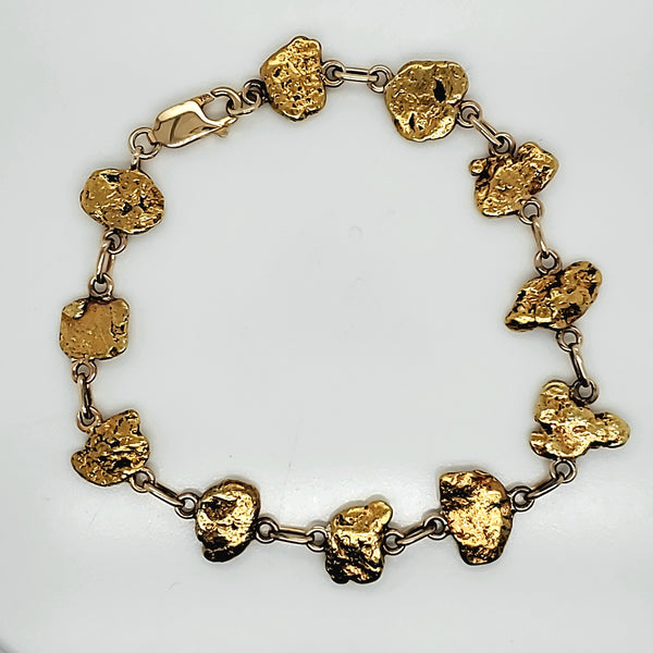 Antique Raw Natural Gold Nugget Bracelet