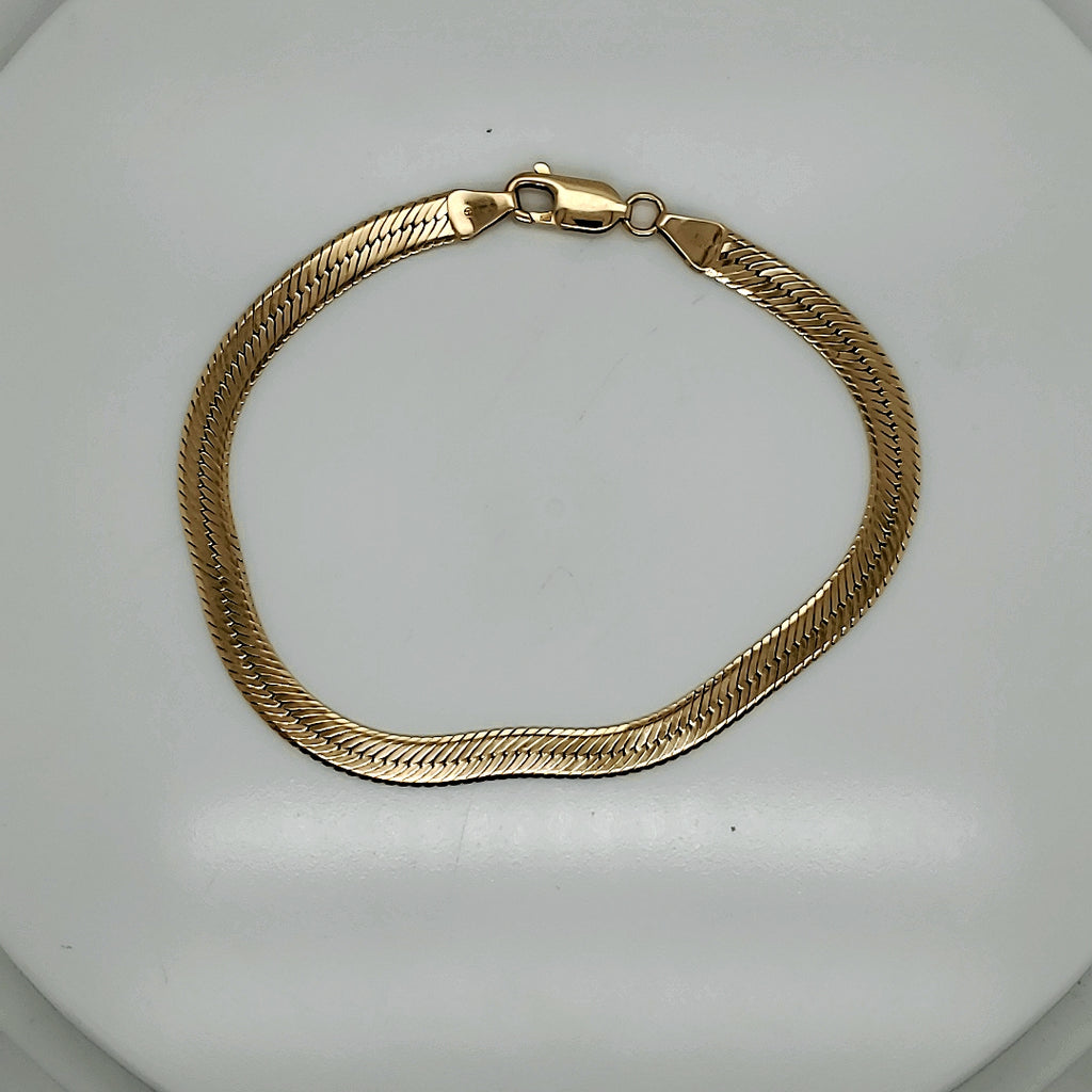 14kt Yellow Gold Herringbone Bracelet