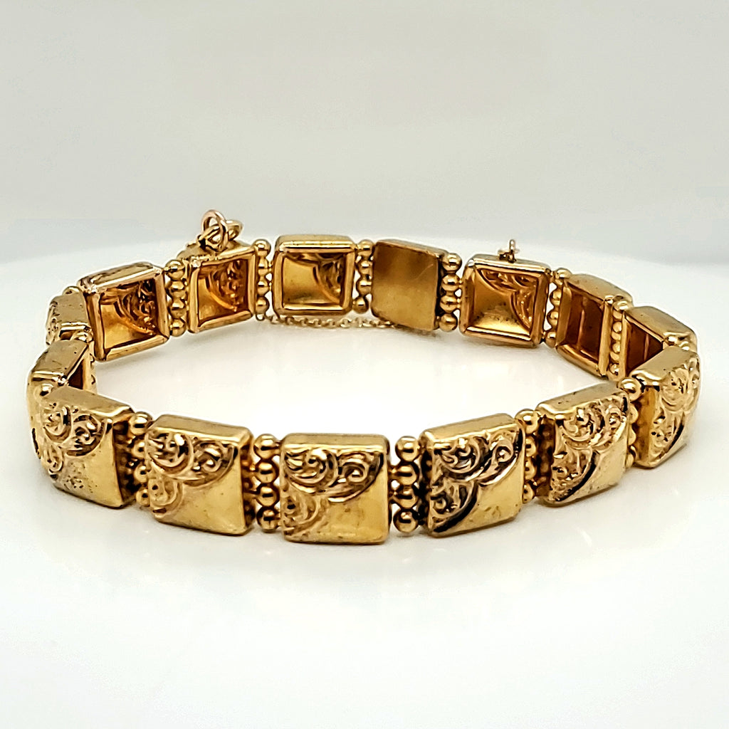 Antique Victorian 14kt Yellow Gold Link Bracelet