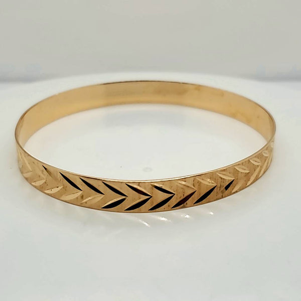 Vintage 18Kt Yellow Gold Hard Bangle Bracelet