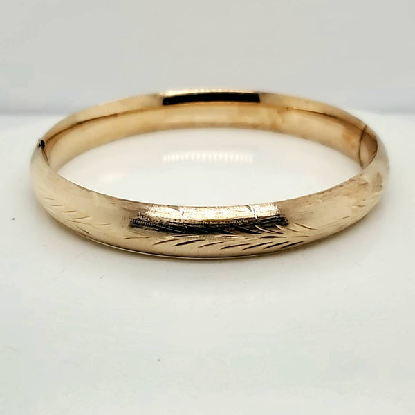 14kt Yellow Gold Engraved Bangle Bracelet