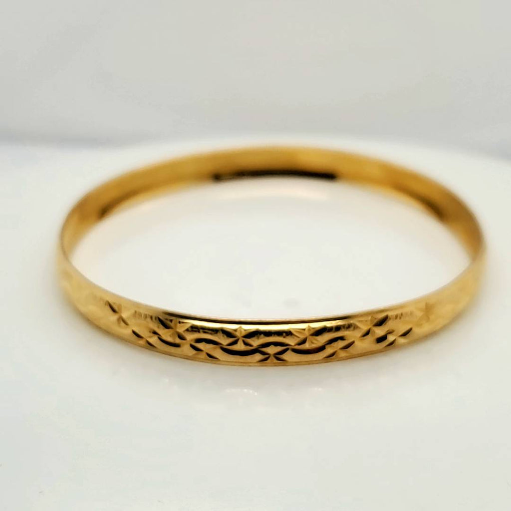 21kt Yellow Gold Hard Bangle Bracelet