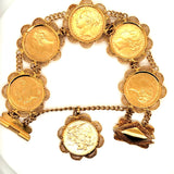 Vintage 22Kt Yellow Gold Filigree Bracelet With English Sovereign Coins