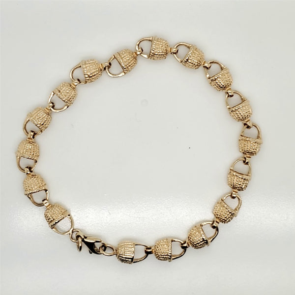 14kt Yellow Gold Basket Link Bracelet