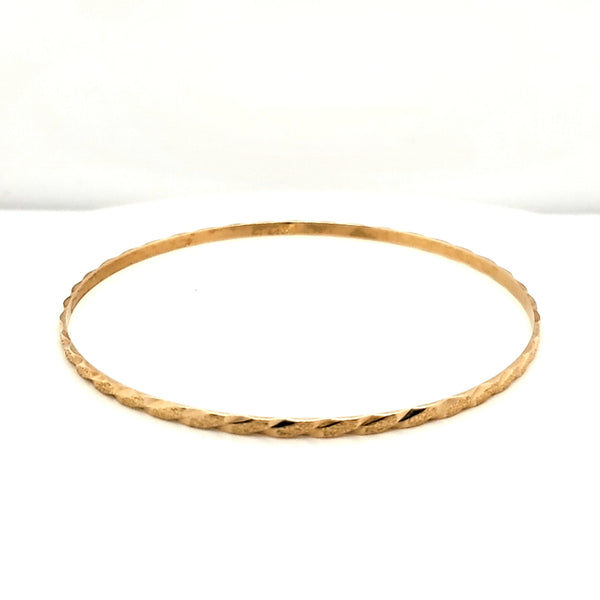 18kt Yellow Gold Engraved Bangle Bracelet