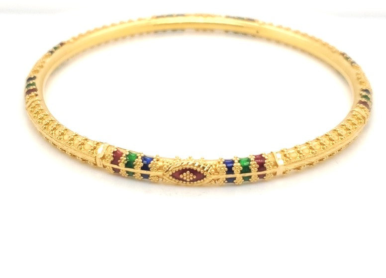 22Kt Yellow Gold Engraved Bangle Bracelet